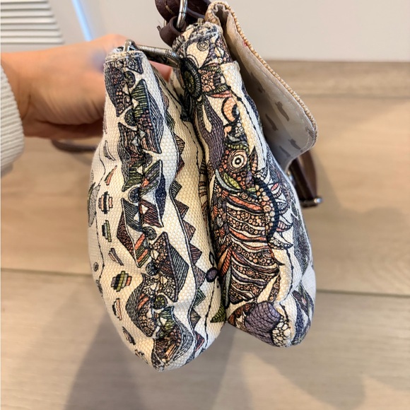 Sakroots Foldover Crossbody Bag Jute & Cotton Magnetic Closure Vegan Trim EUC - Picture 6 of 10